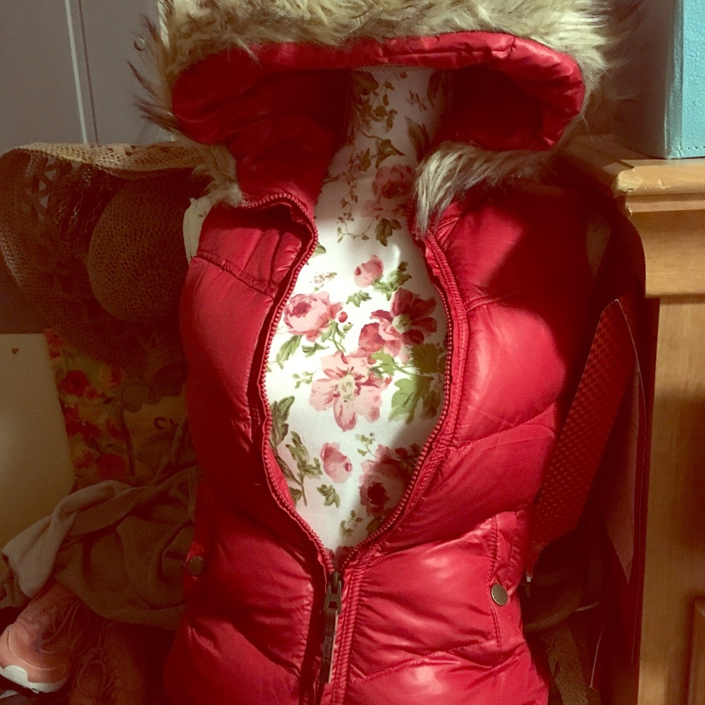 Red Vest with Faux Fur